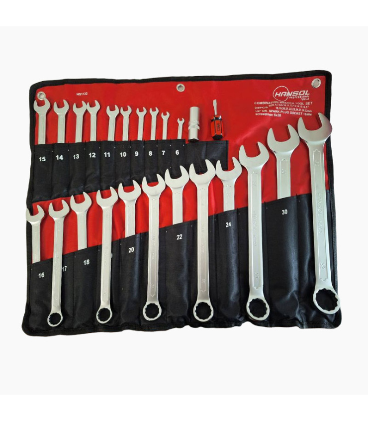 ست آچار یکسر تخت و رینگ 2 22 عددی 6تا32 هانسول HANSOL مدل HS1122